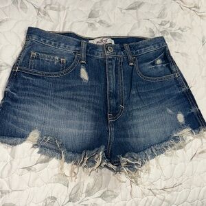 Hollister Blue Distressed Jean Shorts
